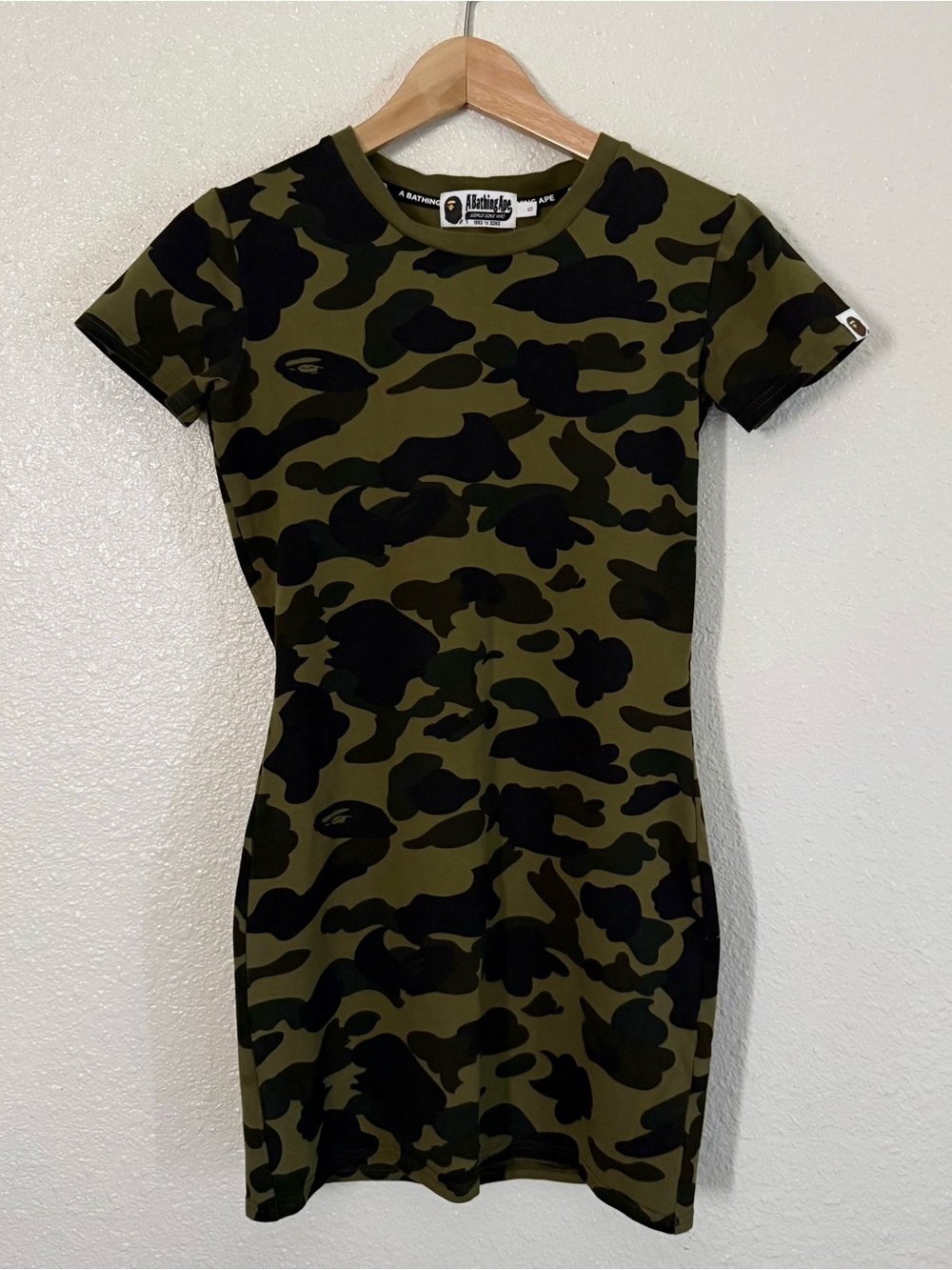 Bape Olive Green & Black Camo Bodycon Dress